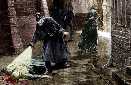 Drawing of Police finding dead bodies